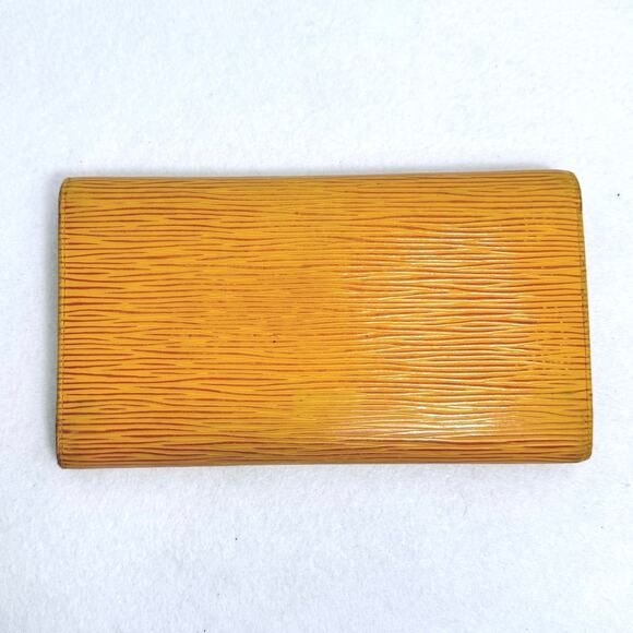 Louis Vuitton Epi Leather Sarah Wallet Yellow Long Bifold Purse Made in Spain - Picture 3 of 12